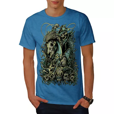 Buy Wellcoda Zombie Skull Death Horror Mens T-shirt • 17.99£