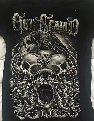 Buy Vintage Get Scared Band Men T-shirt Black Short Sleeve All Sizes S-4XL JJ883 • 20.39£