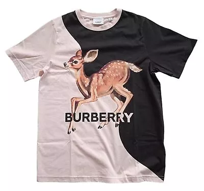 Buy BURBERRY KIDS Bambi T-Shirt Cotton Teen Girls Pink/Black 14 Years NEW RRP160 • 96£