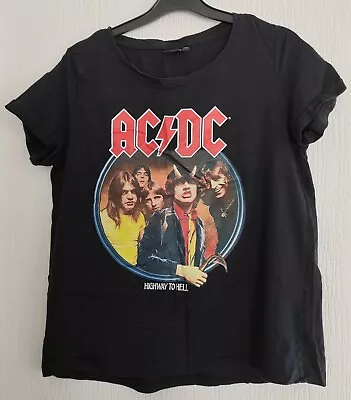 Buy 2019 Ladies Highway To Hell AC/DC T-shirt, Size 40 M, 19 Inch Pit To Pit, Cotton • 9.99£