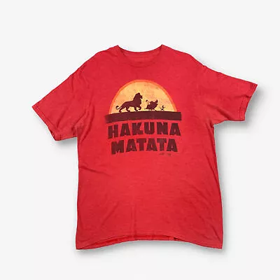Buy Disney The Lion King Hakuna Matata Graphic T-Shirt Red XL • 12£