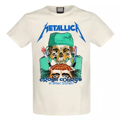 Buy Metallica Crash Course In Brain Surgery Amplified White Large T-Shirt NEW • 23.99£