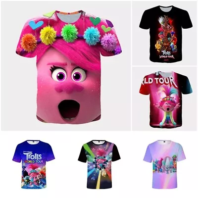 Buy Adults Kids Trolls Poppy 3D Short Sleeve T-shirt Casual Tee Top Pullover Gift • 4.99£