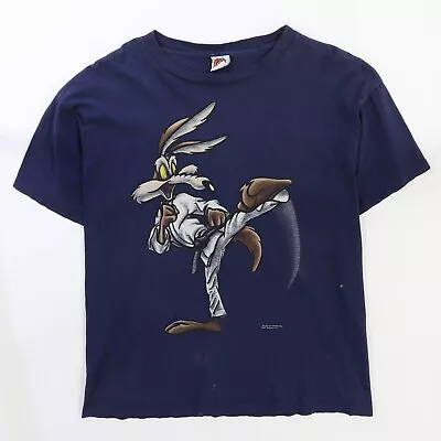 Buy Vintage Wile E Coyote Karate Looney Tunes T-Shirt Size XL 1997 90s • 42.01£