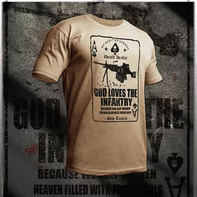 Buy Infantry T-shirt Army 11B Combat Vet 0311 Grunt Stay Tactical Death Card Tee • 18.63£