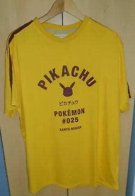 Buy RARE Insert Coin Pikachu Gym Short Sleeve Yellow T Shirt Mens Size 3XL Pokemon • 24.95£