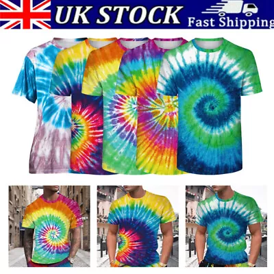 Buy Tie Dye T-Shirt Top Tee Tye Die Music Festival Hipster Indie Retro Unisex Tees. • 11.99£