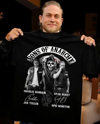 Buy Sons Of Anarchy Charlie Hunnam Ryan Hurst Signature T Shirt Vintage Men Gift Tee • 17.69£