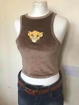 Buy Disney The Lion King Crop Vest Dark Beige T Shirt Simba Jersey Tank  SIZE Small • 6.50£