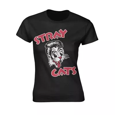 Buy STRAY CATS CAT LOGO T-Shirt, Girlie  Womens: 16 BLACK • 21.93£