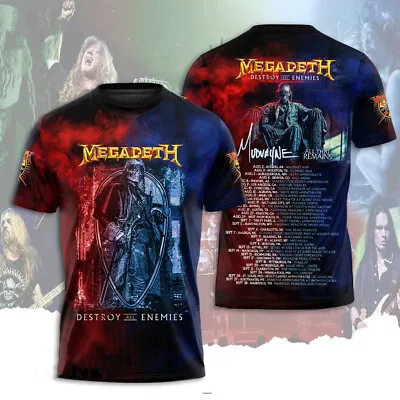 Buy Megadeth Rock Band 2024 Announces Destroy All Enemies Tour US T-shirt Hoodie • 25.20£