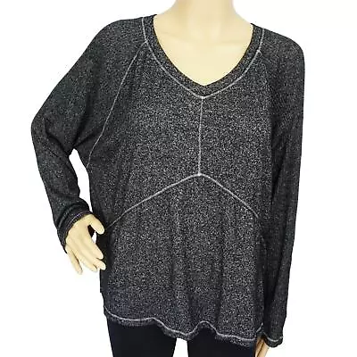 Buy Ambrielle Sleepwear Cozy Charcoal Knit PJ Top Womens Size L V-Neck Long Sleeve • 9.97£