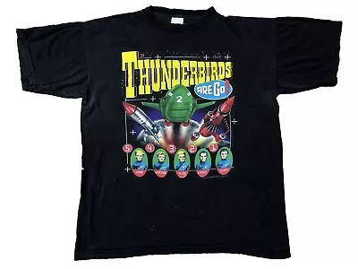 Buy Vintage 1991 Thunderbirds Star Trek Star Wars Ree Shirt Jersey Mens Black Size L • 69.70£