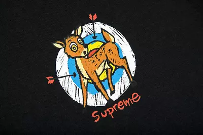 Buy Bradn New Supreme Deer Tee Black Medium Fast Free Shipping- Hypetreasures • 112.02£