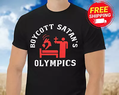 Buy NEW Funny Boycott Satan's Olympics Shirt Anti Olympics Pro Catholic Christian • 23.33£