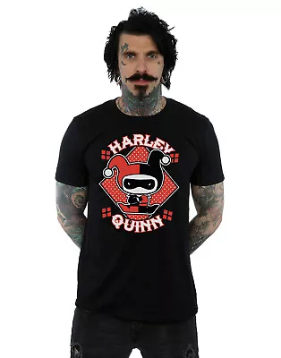 Buy DC Comics Men's Chibi Harley Quinn Badge T-Shirt • 13.99£
