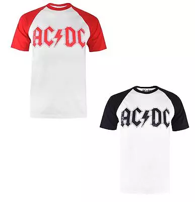 Buy AC/DC Mens T-shirt Raglan Logo S-2XL Official • 13.99£