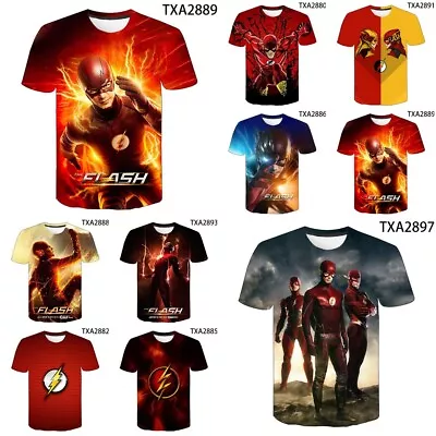 Buy 3D Kids Boy Men Marvel The Flash T-Shirt Casual Short Sleeves Tee Pullover Top • 6.96£