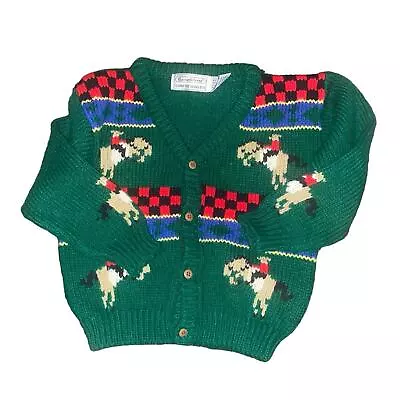 Buy Vintage Leaves Eagles Eye Kids Equestrian Sweater Size 6 • 23.30£