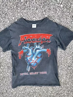 Buy Vintage 1985 Accept Metal Heart Tour Shirt RARE • 46.60£