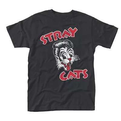 Buy STRAY CATS CAT LOGO T-Shirt Small BLACK • 21.93£