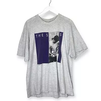 Buy Vintage 90s The Smiths How Soon Is Now? Band Tee Gray Purple Grunge Hanes XL • 232.45£