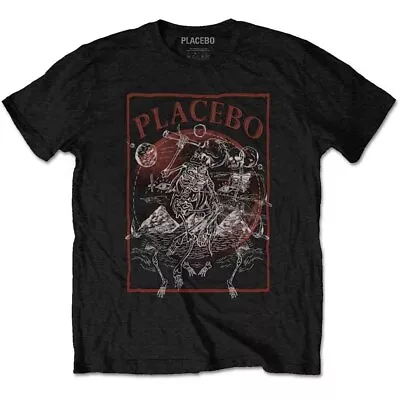 Buy PLACEBO - Official Unisex T- Shirt -   Astro Skeletons  - XL Black   Cotton • 14.99£