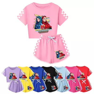 Buy Kids Adults Descendants The Rise Of Red Short Sleeve T-Shirt + Shorts PJ's Sets • 12.99£