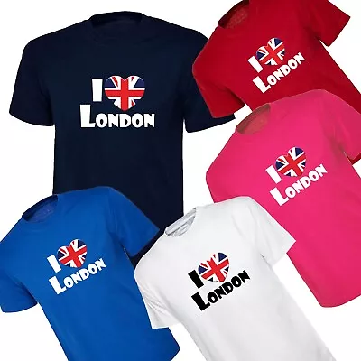Buy I LOVE London Union Jack T-shirt UK Flag Tshirt - Adult Mens Unisex T Shirt • 5.99£