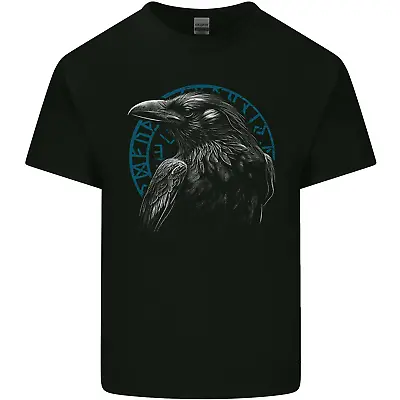 Buy A Raven In Viking Symbols Text Valhalla Mens Cotton T-Shirt Tee Top • 10.75£