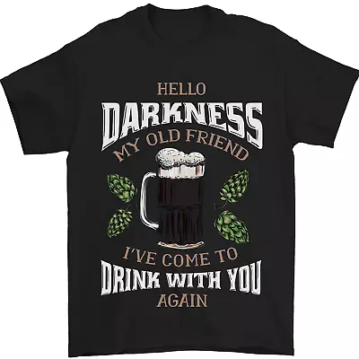Buy Hello Darkness My Old Friend Funny Guiness Mens T-Shirt 100% Cotton • 10.48£