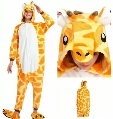 Buy Girls Boys Pyjamas 12Onesie Costume Anime Animal Cosplay Hoodie Soft GiraffeBJ • 9£