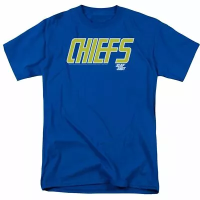 Buy Slap Shot Chiefs Logo T Shirt Mens Licensed Movie Tee Reggie Joe Royal Blue • 16.33£