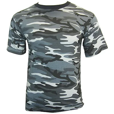 Buy Dark Camouflage T-Shirt - 100% Cotton Army Military Top All Sizes New • 14.95£