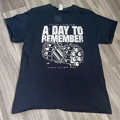 Buy A Day To Remember Band T-Shirt Size M Medium Black Gildan Time Bomb Rare Design • 23.50£