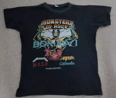 Buy Vintage Original Rare Monsters Of Rock 1987 T Shirt BonJovi Dio Metallica Small  • 39.99£