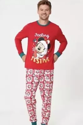 Buy Disney Mickey Mouse Men’s Pyjama Set Christmas Festive RRP£39.99 • 10.99£