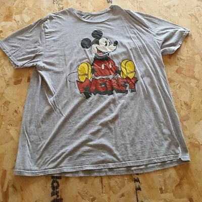 Buy Disney Graphic T Shirt Grey Adult 2XL XXL Mens Mickey Mouse Summer • 8.39£