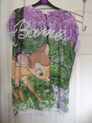 Buy Disney Bambi Tee Shirt Top Summer Flower Size 16 • 2.75£