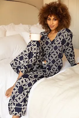 Buy Cyberjammies Women's Pyjama Set Avery Chain Navy • 20£