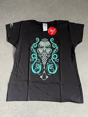 Buy Official Assassin's Creed Valhalla Vikings Logo Print Black T-shirt Ladies Xl • 15£