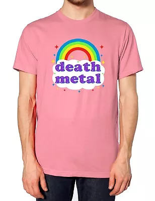 Buy Death Metal Rainbow T Shirt Tee Top Rock Festival Parody Men Women Kids Happy • 16.99£