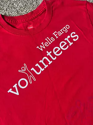 Buy Wells Fargo Volunteer Shirt Men's Size Small Short Sleeve Red Company Graffic • 9.71£