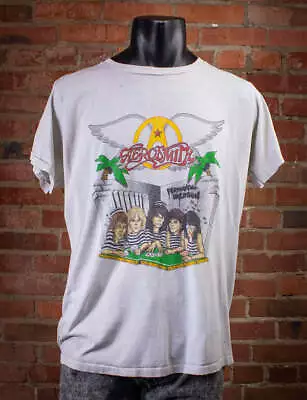 Buy Aerosmith Band Tshirt, Aerosmith Permanent Vacation Concert 1987 Tshirt KH4968 • 15.86£