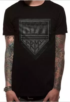 Buy Officially Licensed Kiss Army Distressed Mens Black T Shirt Kiss Classic Tee • 15£