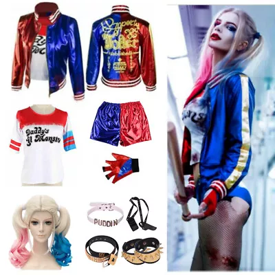 Buy Adult Women Harley Quinn Suicide Squad Costume Halloween Cosplay Fancy Dress UK • 9.99£