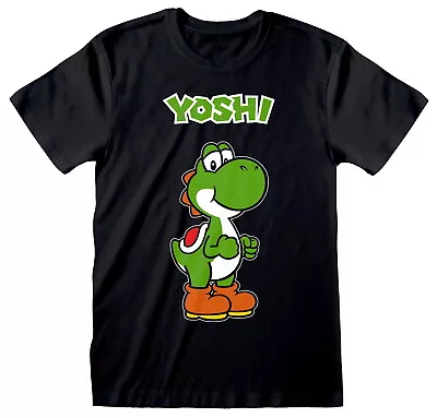 Buy Nintendo Super Mario Yoshi Profile Black T-Shirt NEW OFFICIAL • 15.49£