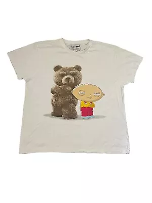 Buy Ted X Family Guy Stewie Griffin Graphic White Funny Cartoon T-Shirt - Size XL • 14.99£