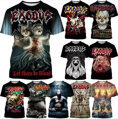 Buy Metal Rock Exodus Band 3D Print Women Men Short Sleeve T-shirt Tops Casual Tees • 9.59£