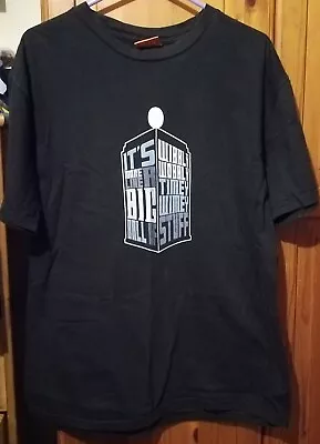 Buy Dr Who Black T Shirt 'It's More Like A Big Ball Of Wibbly Wobbley Timey Wimey  • 10£
